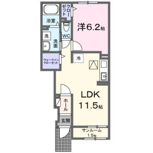 1LDK 間取り図