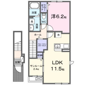 1LDK 間取り図
