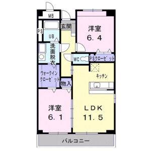 2LDK 間取り図