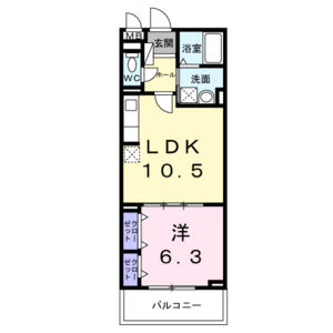 1LDK 間取り図