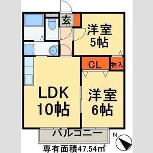 2LDK 間取り図