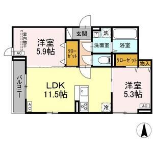 2LDK 間取り図