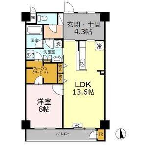 1LDK 間取り図