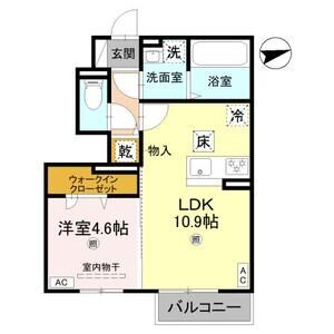 1LDK 間取り図