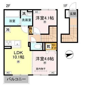 2LDK 間取り図