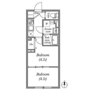1DK 間取り図