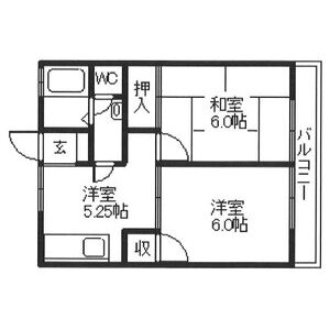 2DK 間取り図