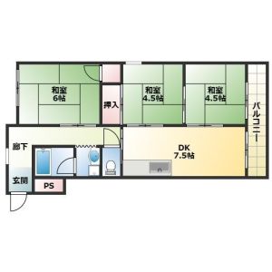 3DK 間取り図