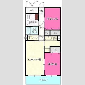 2LDK 間取り図