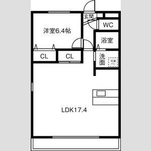 1LDK 間取り図