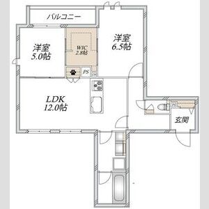 2LDK 間取り図