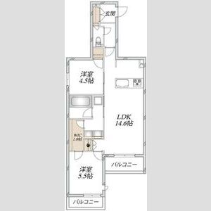 2LDK 間取り図