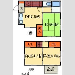 3DK 間取り図