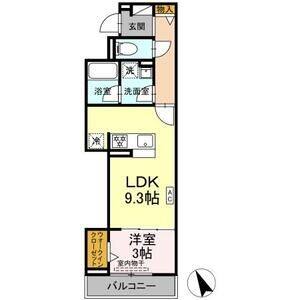 1LDK 間取り図