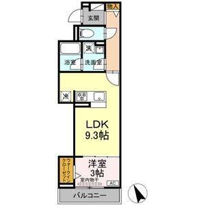 1LDK 間取り図