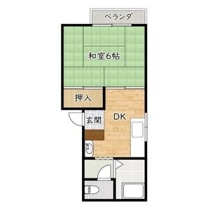 1DK 間取り図