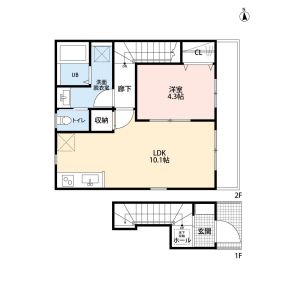 1LDK 間取り図