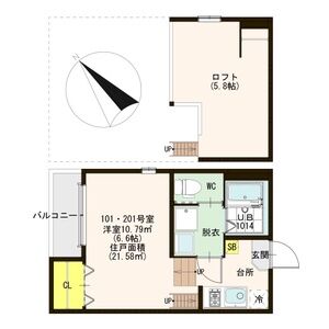 1K 間取り図