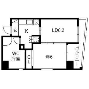 1LDK 間取り図