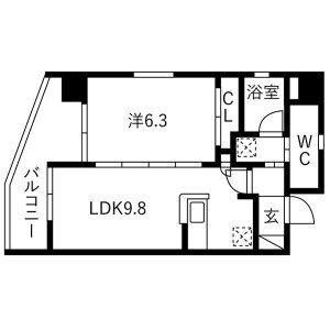 1LDK 間取り図