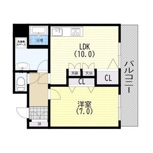 1LDK 間取り図