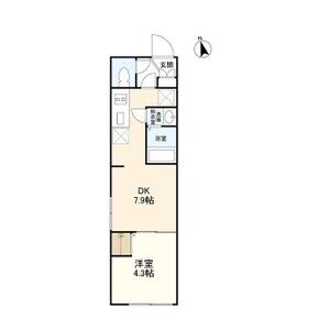 1DK 間取り図