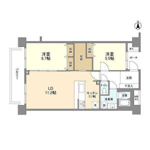 2LDK 間取り図