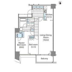 2LDK 間取り図