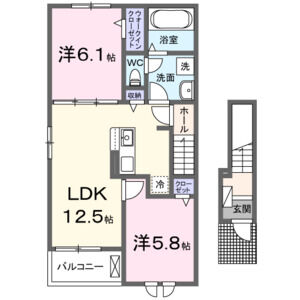 2LDK 間取り図