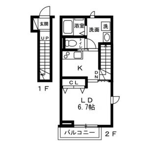 1K 間取り図