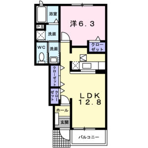 1LDK 間取り図