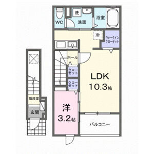 1LDK 間取り図