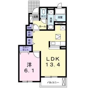 1LDK 間取り図