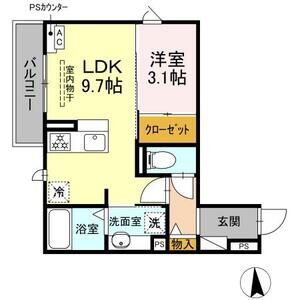 1LDK 間取り図