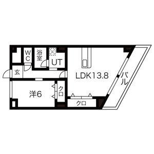 1LDK 間取り図