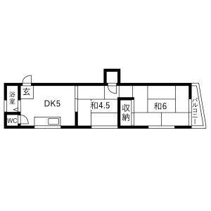 2DK 間取り図