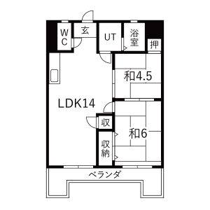 2LDK 間取り図