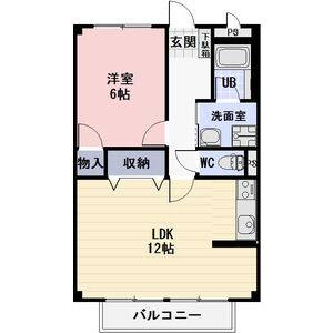 1LDK 間取り図
