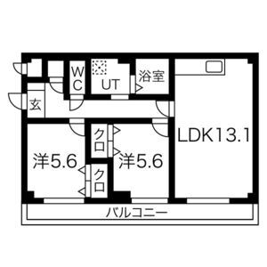 2LDK 間取り図