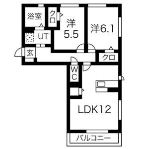 2LDK 間取り図