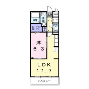 1LDK 間取り図