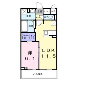 1LDK 間取り図