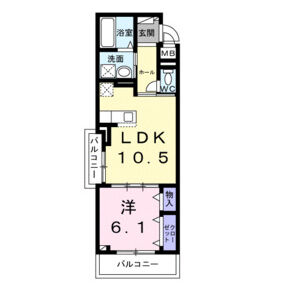 1LDK 間取り図