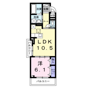 1LDK 間取り図