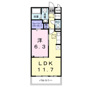 1LDK 間取り図