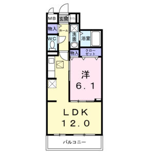 1LDK 間取り図