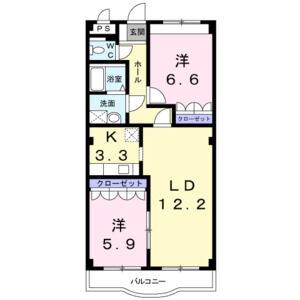 2LDK 間取り図