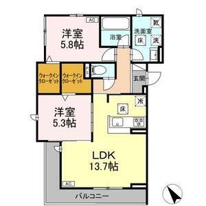 2LDK 間取り図