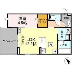 1LDK 間取り図