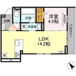 1LDK 間取り図